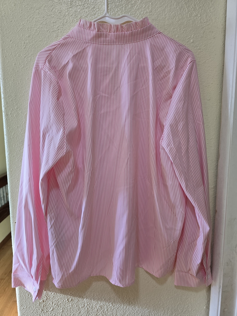 Pink Ruffle-Trim Womens' Button-Front Top - Picture 2 of 3